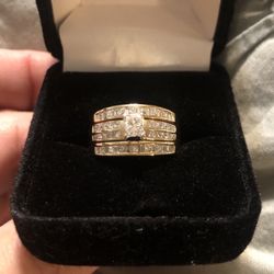 Diamond Princess Cut Wedding Ring Set