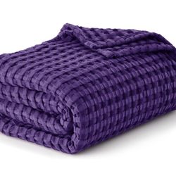 Cooling Cotton Waffle King Size Blanket - Lightweight Breathable Blanket of Rayon Derived from Bamboo for Hot Sleepers, Luxury Throws for Bed, Couch a