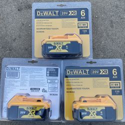 2 DeWalt 20V MAX 6 Ah Lithium-Ion Battery Dcb206 x2