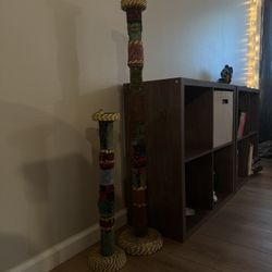 Boho Candle Holders – Tall 43” & 24” Pair – Unique & Colorful
