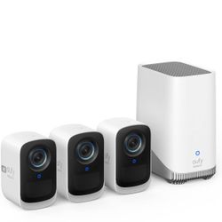 eufy security eufyCam S300(eufyCam 3C)3-Cam Kit, Security Camera Outdoor Wireless, 4K Camera, Expandable Local Storage, Face Recognition AI, Spotlight