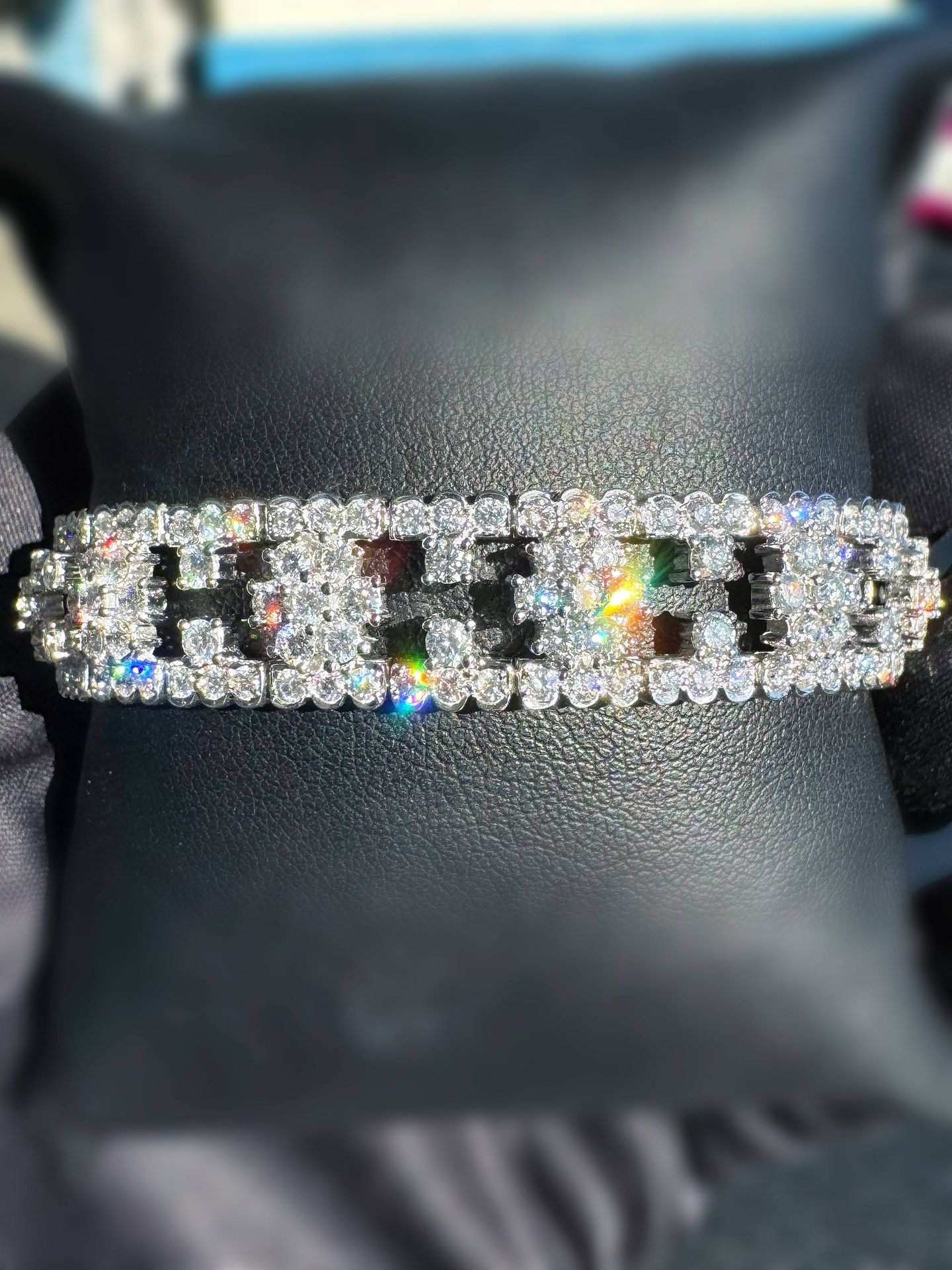 18k white gold 18CTW Natural Diamond Elegant Tennis Flower Fashion Bracelet 7β 12.5mm