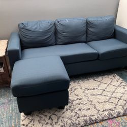 Comfy compact blue couch