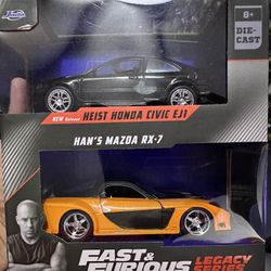 Jada V42 Fast & Furious Legacy Series Heist Honda Civic EJ1 Han Mazda RX7