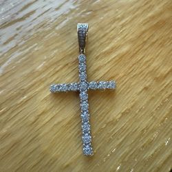 Gold 10k Cross Real Diamonds 