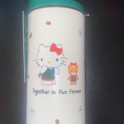HELLO KITTY STARBUCKS SANRIO STAINLESS STEEL TUMBLER 12 Oz 2025 $30