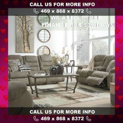 BRAND NEW McCade Cobblestone Reclining Living Room Set