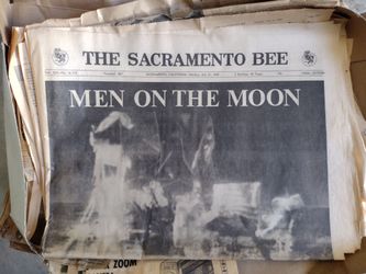 Apollo moon landing newspaper