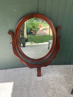 Wood Framed Dresser Mirror