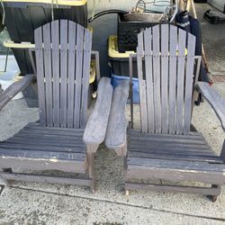FREE. 2 Wooden Adirondack Chairs