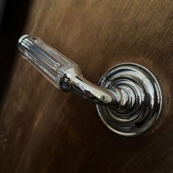 Baldwin Crystal Chrome Door Levers Dummy Pair | Craftsman Style Handle 