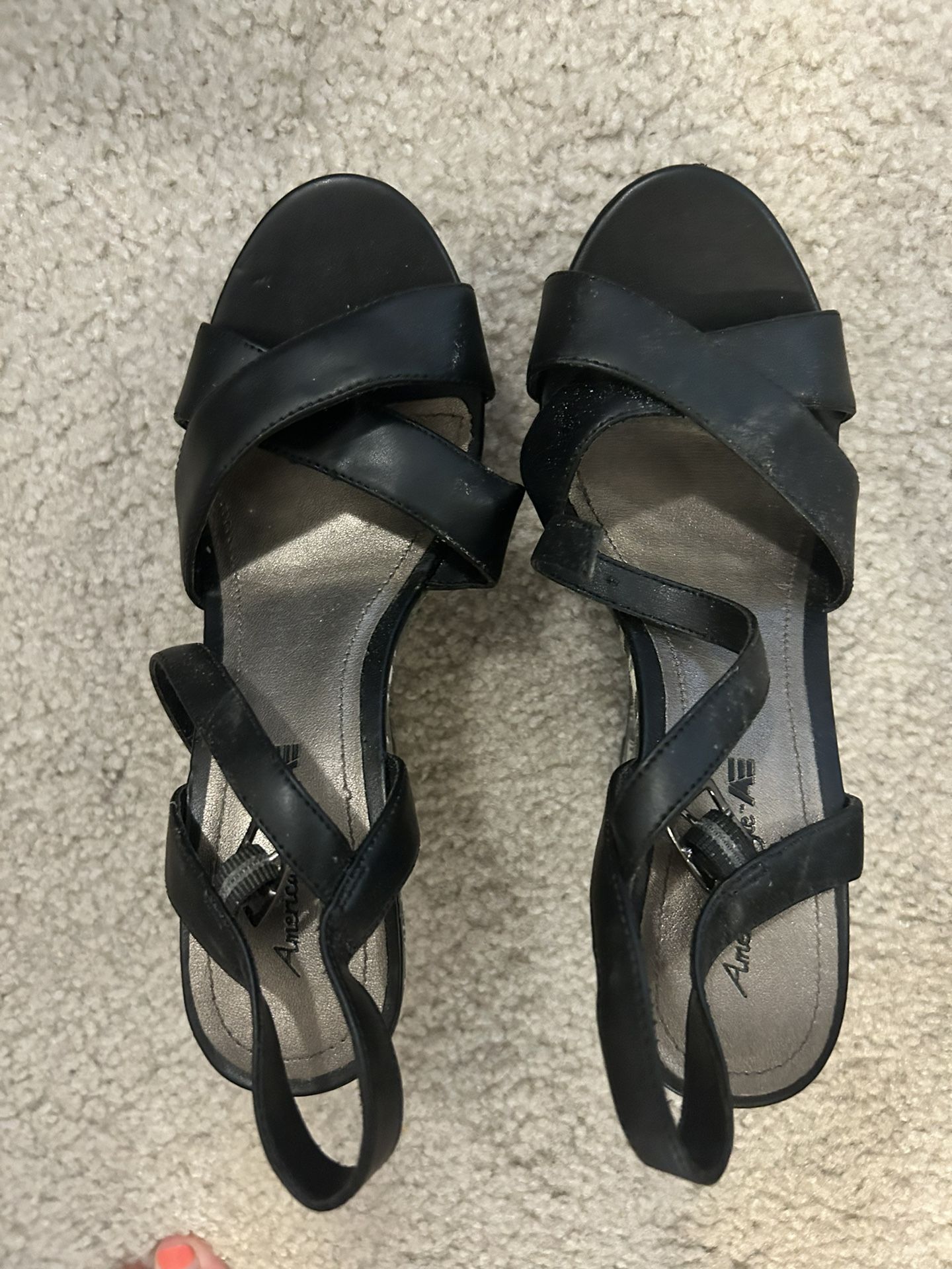 Black Patterned Wedges