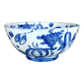 Vintage Large Chinese Blue & White Fruit Bowl by Nantucket Distributing Company