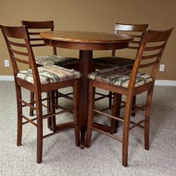 Bistro Table Set 4 High Chairs