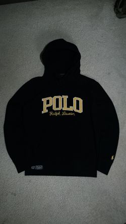 Polo Ralph Lauren Rl 67 Spellout Hoodie Sweatshirt Black & Yellow