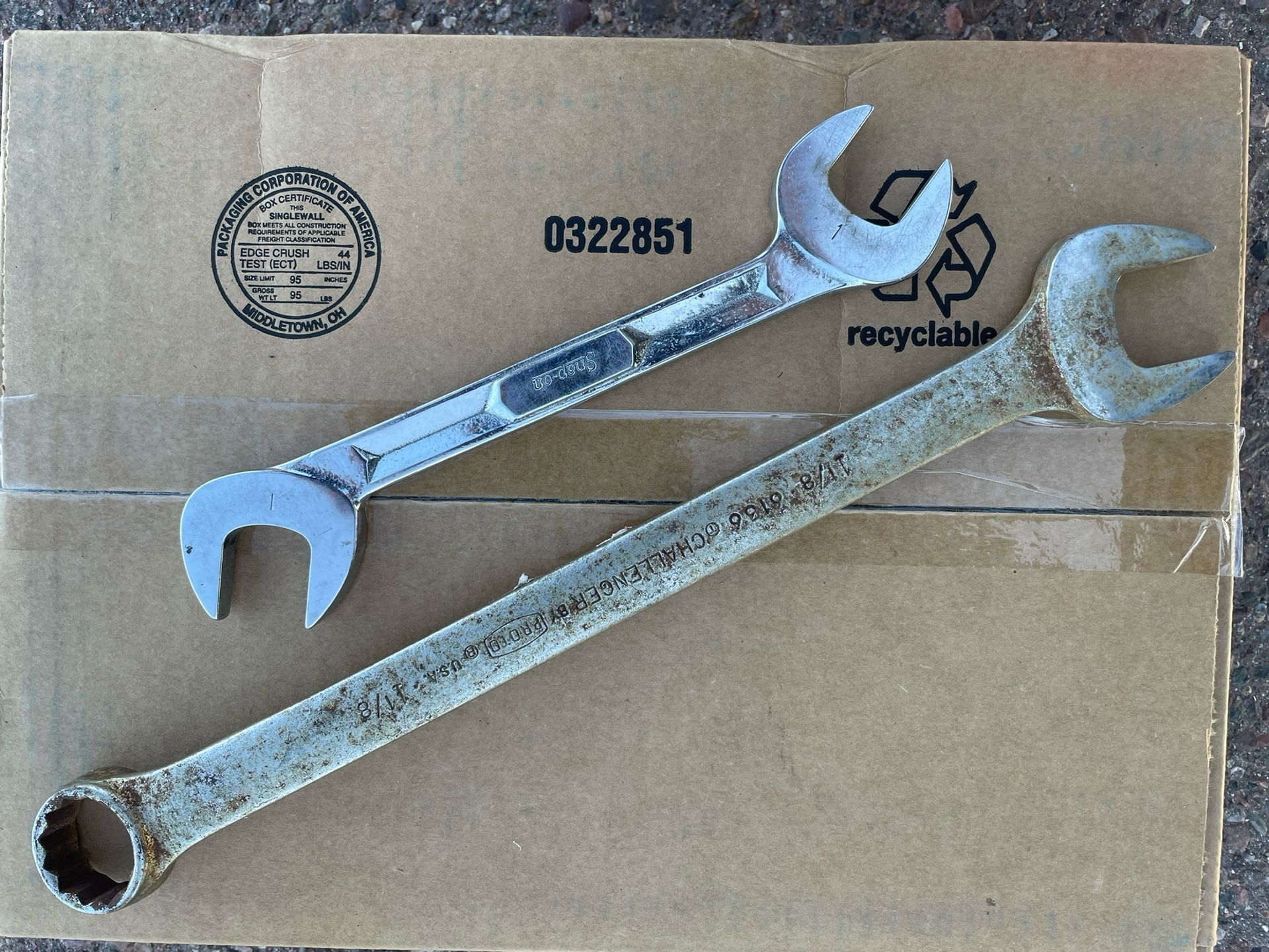 Used Large Wrenches Snap on Challenger 1” And 1 1/8”