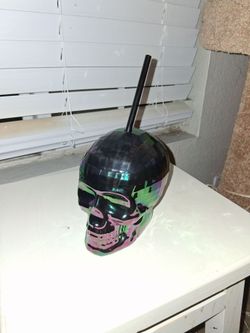 Skull Novelty Drink Cup with Straw