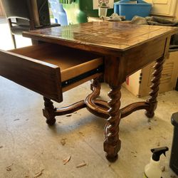 Solid Wooden Side Table With Drawer