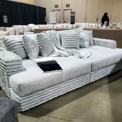 Sectional Sofa - Oversized Double Chaise - Super Plush And Comfortable Down Feather Cushions