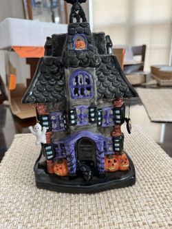 Halloween Haunted House Candle Holder