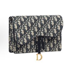 DIOR Saddle Classic Old Flower Full Print Detachable Metal Chain Oblique Embroidery Fabric Saddle Bag(153)48