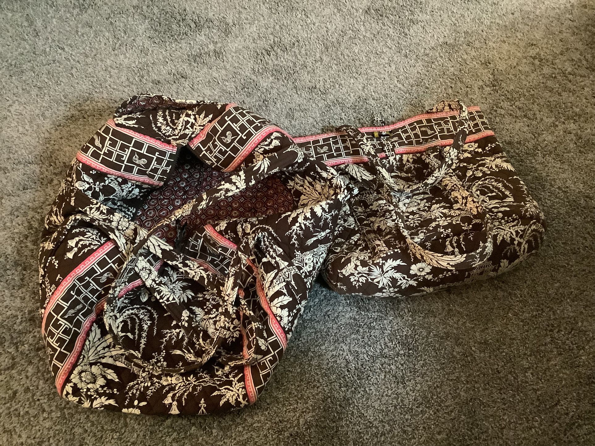 Vera Bradley Large Duffle Bag and Matching Tote Bag