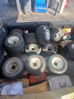 Golf cart tires with rims