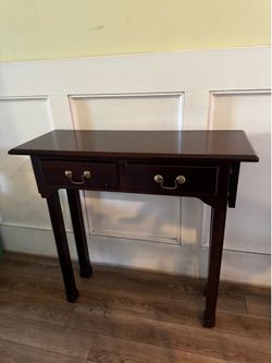 Dark Wood Console Table with two drawers