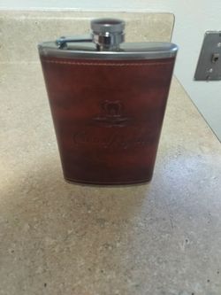 Crown Royal Leather-Wrapped Stainless Steel Flask