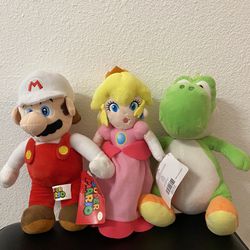 Super Mario Plush Toy Princess Peach And Yoshi 