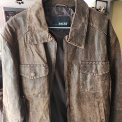BKE67 Large Brown Leather  Jacket