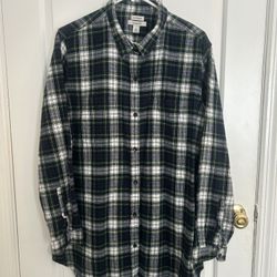 LL Bean Relaxed Fit Size XL Flannel Button Down Shirt