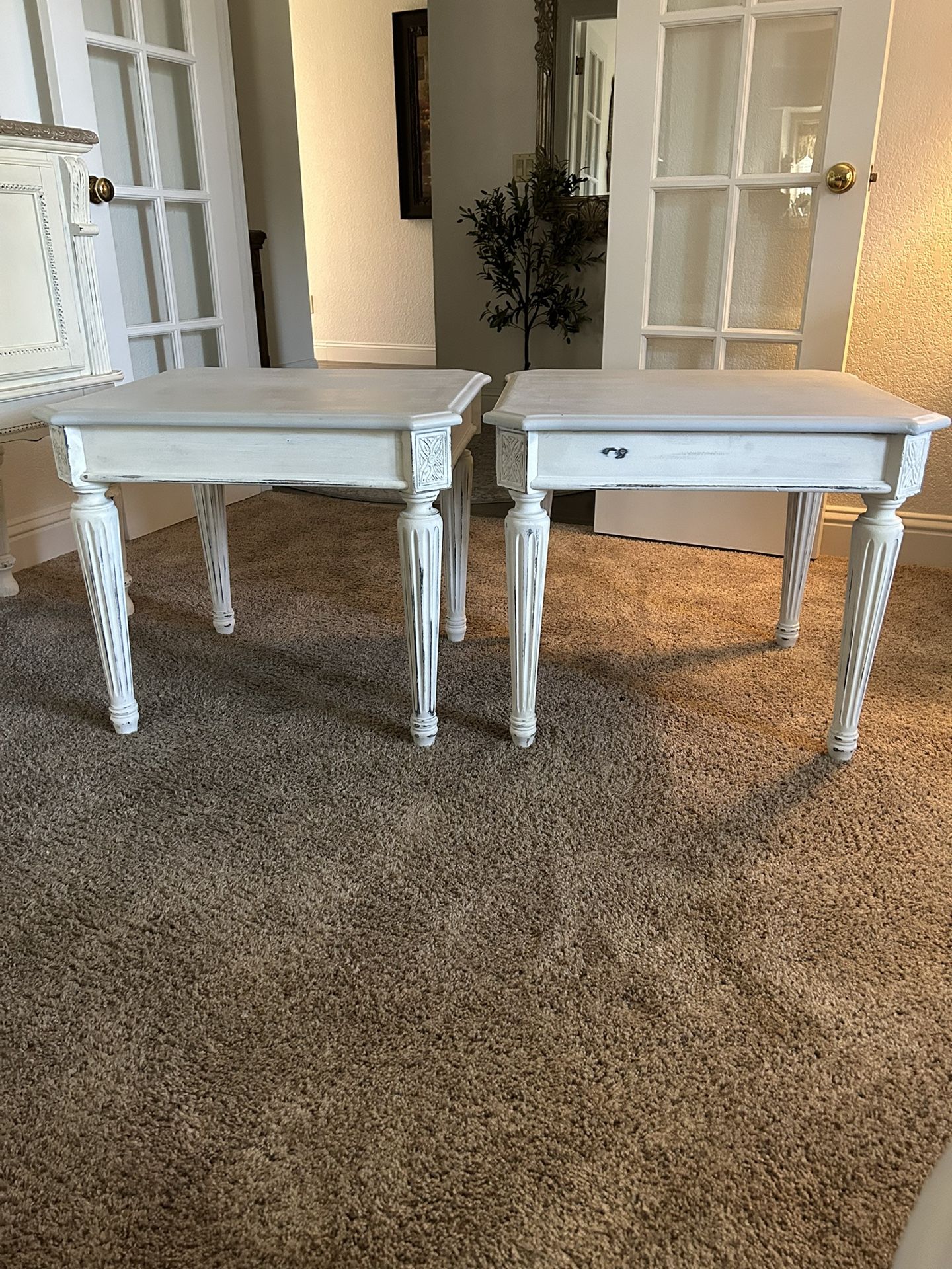 TWO END TABLES 24” X 25” X 21.5”