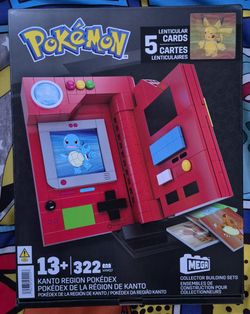 Mega Pokemon Kanto Region Pokedex Light Up Collector Building Set 322 Pieces New