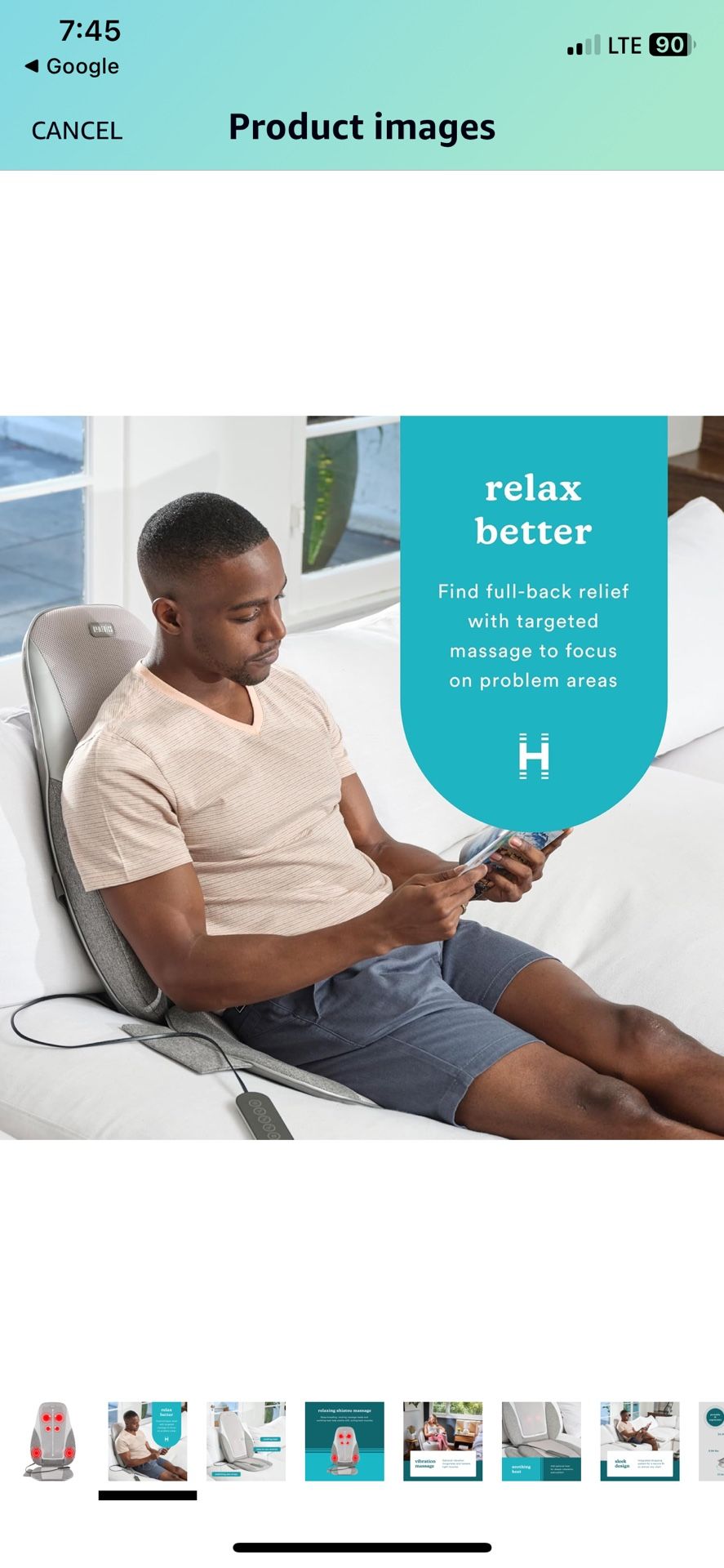 Homedics Shiatsu Kneading Vibration Massage Cushion with Heat