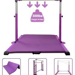 New Other GBVUGY Junior Gymnastics Training Kip/Horizontal Bar For Kids With Adjustable Arms From 3'-5' & 300lbs Weight Capacity, Purple