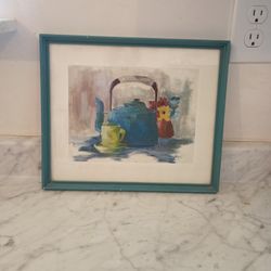 Acrylic Canvas Painting Of Tea Pot 