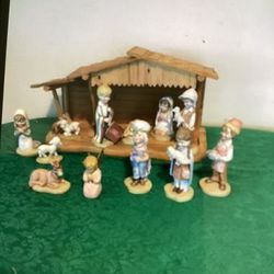 Vintage Schmid Building On Dreams Christmas Pageant 13 Piece Nativity Scene
