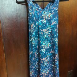 Kyodan Outdoor Leaf Print Dress, Women's Size PS, Navy