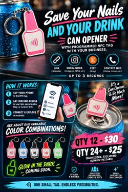 NFC Smart Can Opener Keychain – Custom Business Link, Social Media & Contact Tag