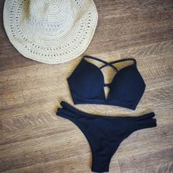 Shade & Shore Black Bikini Swim Set