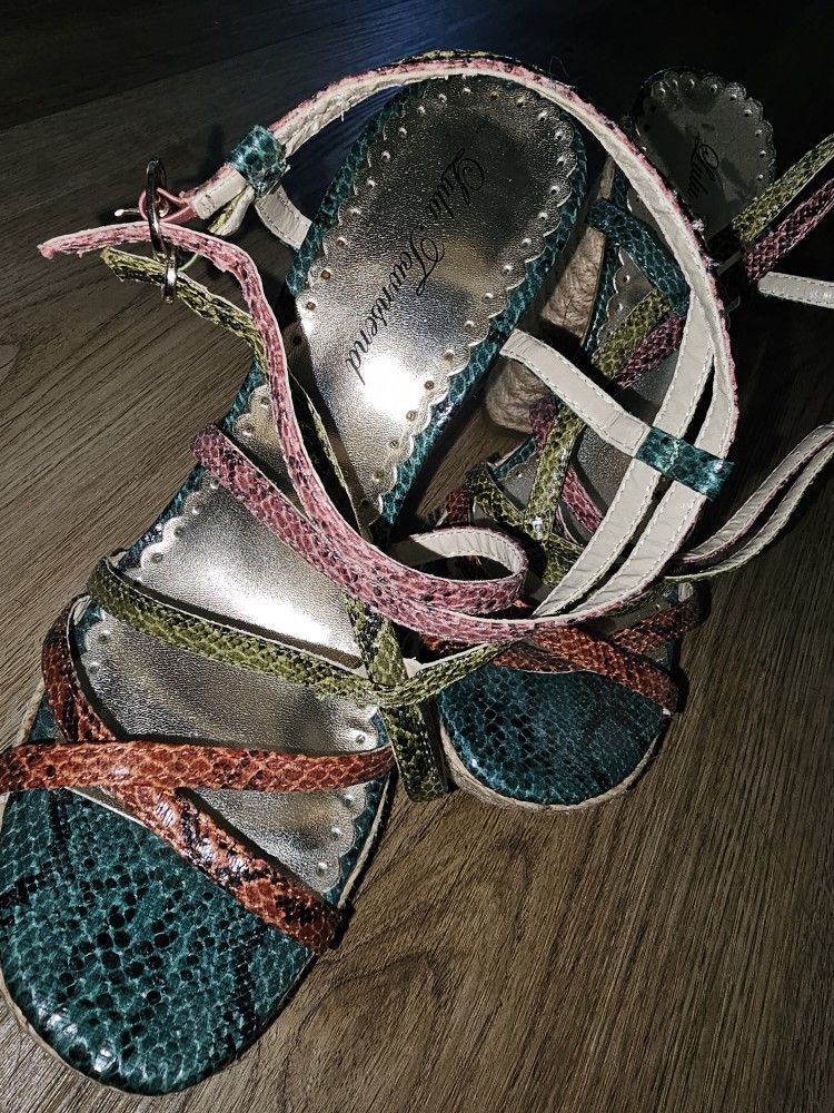 Lulu Townsend Snake Skin Heels