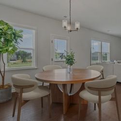 Tan Round Dining Table