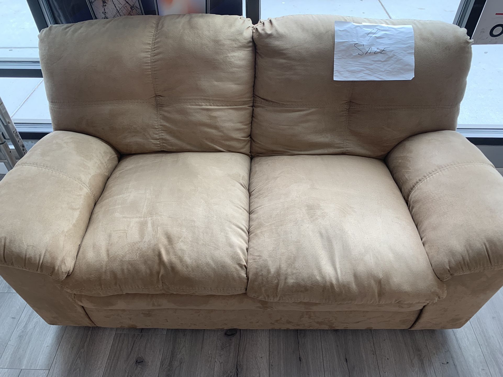 Beige Sofa 35x60” Microfiber $75