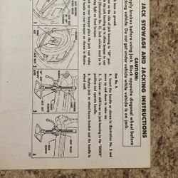 1957 Chevrolet Jack Stowage And Instructions Stickers