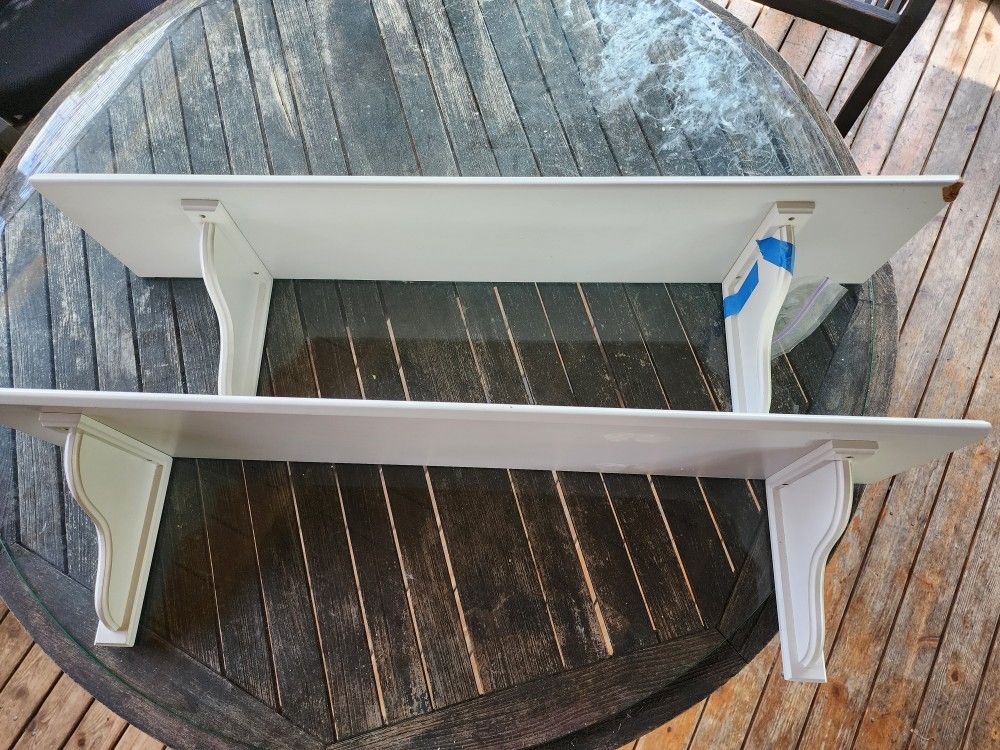 White Wall Shelf 36" (Set Of 2)