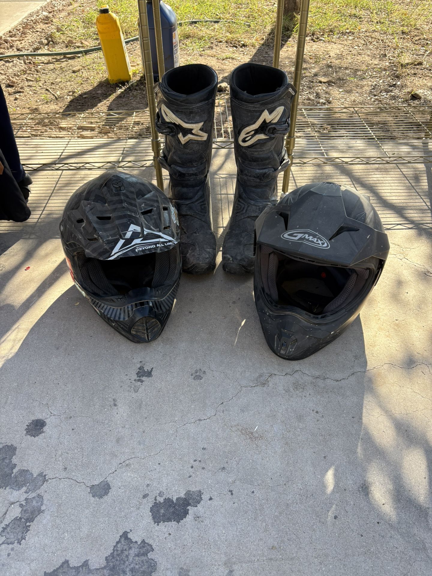 Dirt Bike Boots And Helmets