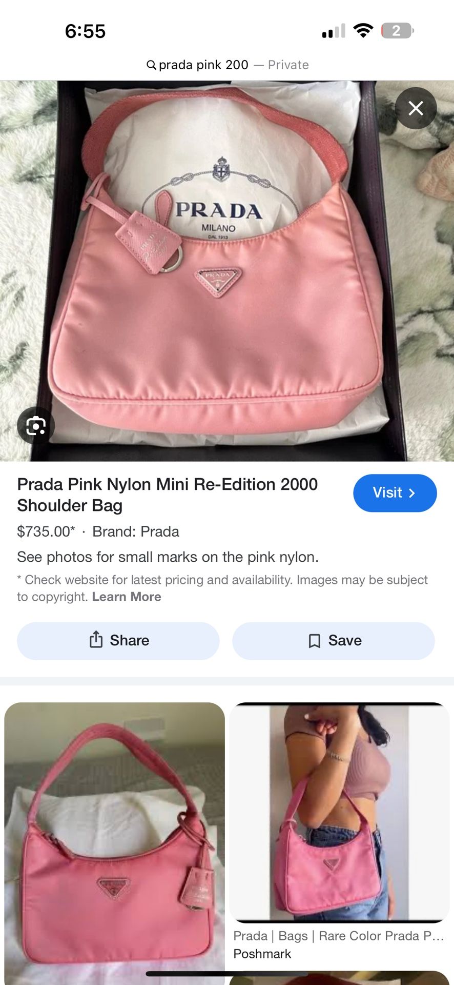 Prada Pink Nylon Used