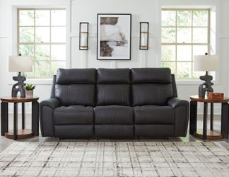 Montacute Black Reclining Sofa w/Drop Down Table