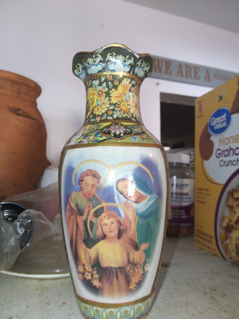 Hand-painted Holy Trinity Mosaic Vase